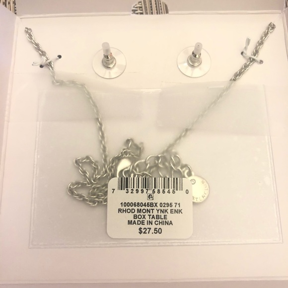 Crystal Pendant Necklace and Earrings Set - Picture 3 of 4